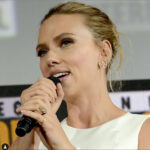 Scarlett Johansson in Pearl-Shaped Engagement Ring by James Taffin. Photo@theadventurine