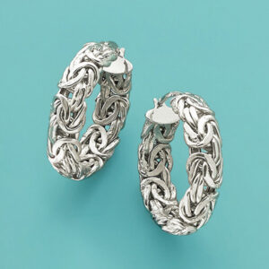 Sterling Silver Byzantine Hoop Earrings