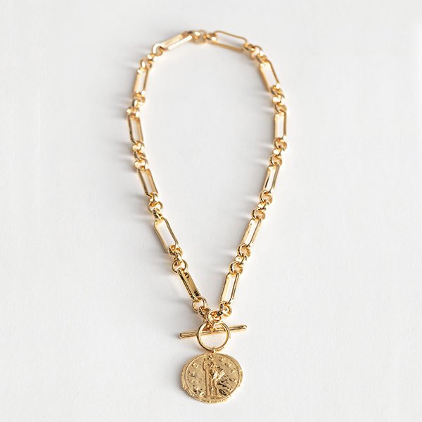 Coin Pendant Chain Necklace by Other Stories